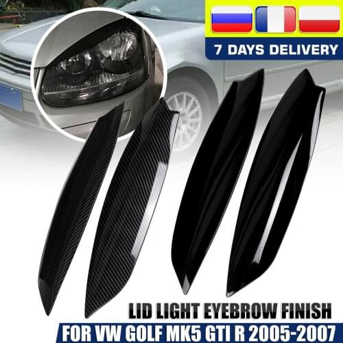 Pair Headlight Cover Eyelids Headlights Eyebrow Eyelids For VW For Volkswagen GOLF MK5 GTI R 2005 2006 2007 Styling Mouldings