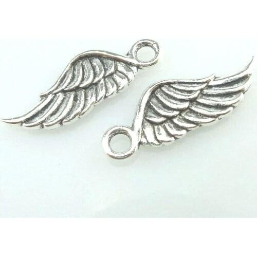 30pcs Charms Wings 21*7.5mm Tibetan Silver Plated Antique Pendants DIY Handmade Craft Jewelry Making 16149