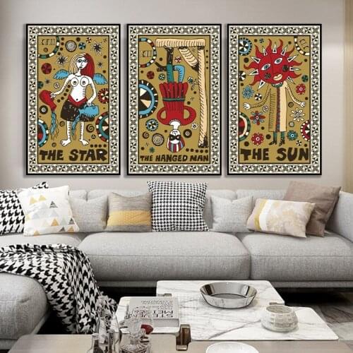 Poker punk style illustration nordic canvas painting print poster wall art picture for living room home decoration