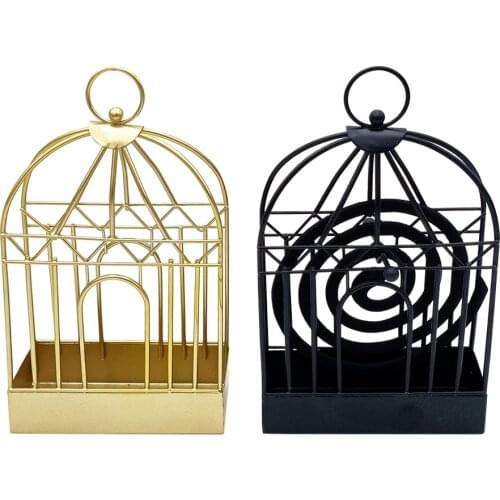 Mosquito Repellent Incense Holder Tray Birdcage Shaped Burners Fireproof Hotel Birdcage Mosquito Coil Holder Home Decor