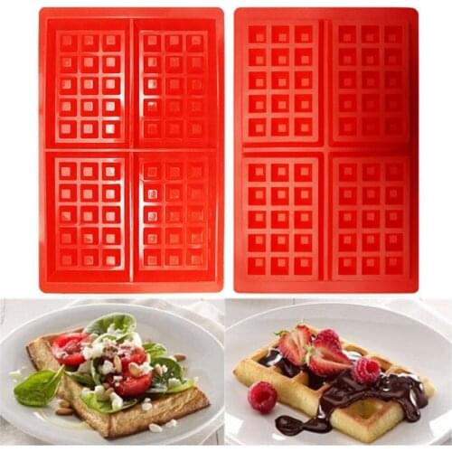 Rectangle Waffles Mold Silicone Mini Waffles Pan Cake Muffin Cake Candy Chocolate Mold Baking Tray Molde Cocina Waffle Maker
