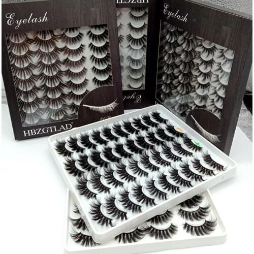 NEW 20 Pairs 3D Faux Mink Eyelashes Natural Thick Long False Eyelashes Dramatic Fake Lashes Makeup Extension Eyelashes maquiagem