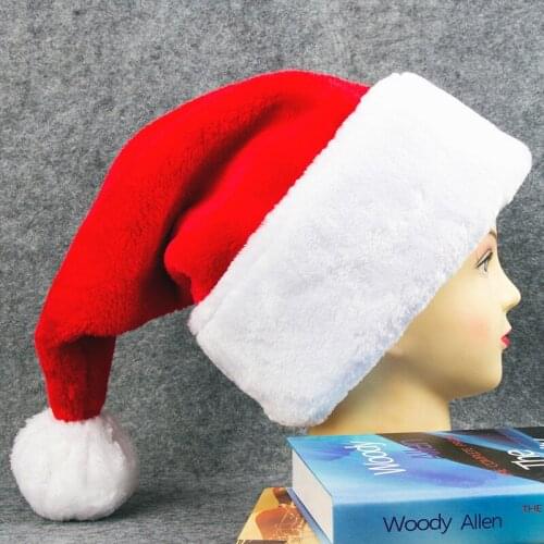 Christmas Hat With Santa Claus Knitting wool Santa hat Thicken and add plush Santa Claus hats for Christmas decorations