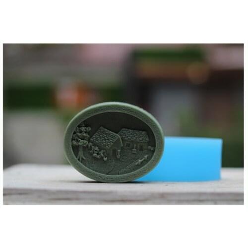 Wholesale!!1pcs Christmas Series House (R1219) Silicone Handmade Soap Mold Crafts DIY Mould