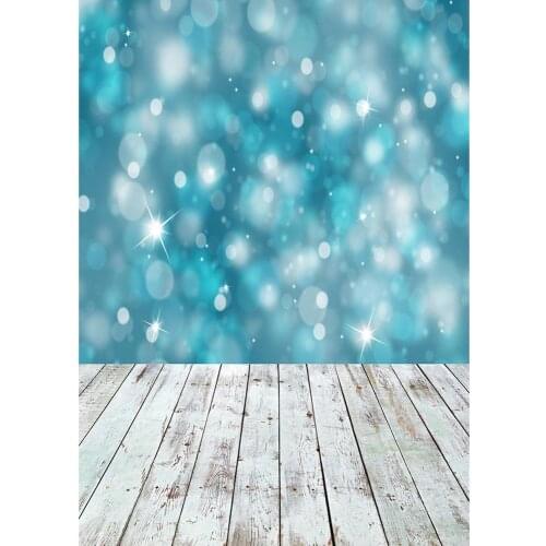 Blue Gradient Flare Shinning Bokeh Photography Backdrop Computer Printed Background Photo Studio for Children Baby Photoshoot