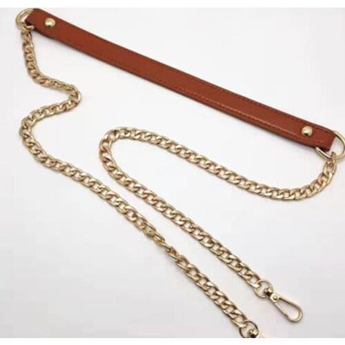 120cm Bag Chain Replacement Metal Pu Leather Bag Straps For Diy Handbag Handles Shoulder Straps Accessories Bag Handles