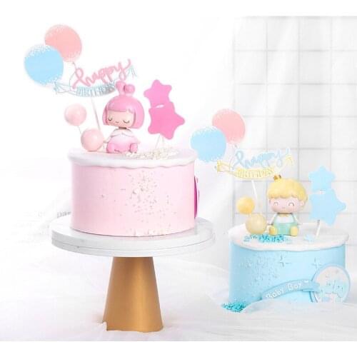 Happy Birthday Cake Topper Colorful Balloon Cake Decoration Cupcake Topper Kids Birthday Favor Baby Shower