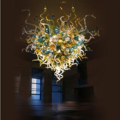 High Ceiling Decorative Hand Blown Glass Custom Decorative LED Large Luxury Chandeliers for Foyer Decor