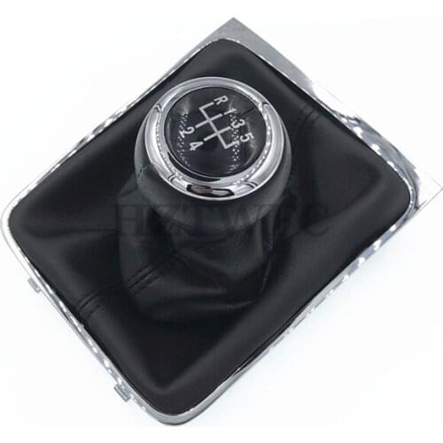 High Quality 5 Speed Car Gear Shift Knob With Gaiter Boot Cover Frame For VW Passat B6 2005-2011