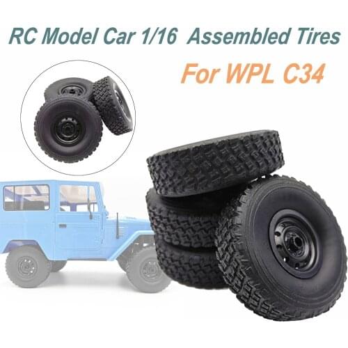 Wpl Original Rc Model Car 1/16 Wpl C34 Assembled Tires For Truck Parts Buggy Crawler Off Road 2ch Rc Vehicle Models Parts