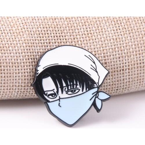 Anime Attack on Titan Scouting Legion Levi Ackerman Cartoon Enamel Alloy Clothes Lapel Badge Brooch Pin Jewelry Accessories
