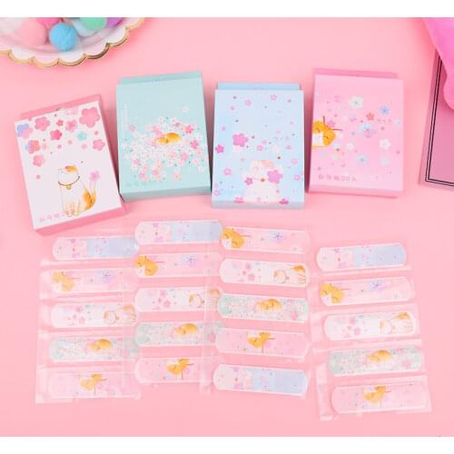 20pcs/box Kawaii Breathable Cute Cartoon Woundplast Outdoor Portable Decor Adhesive Bandages First Aid Emergency Kit For Kids