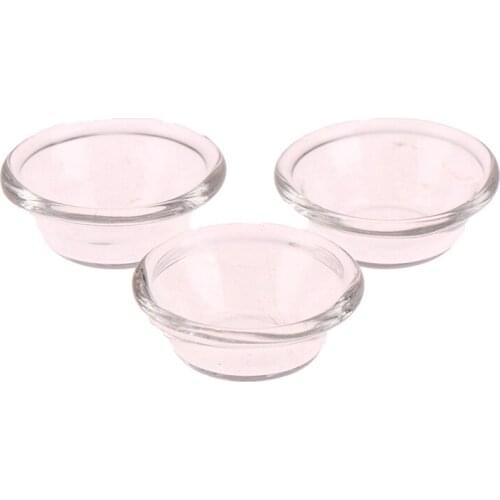 4Pcs/set 1:12 Dollhouse Miniature Glass Bowl Dish Salad Bowl Soup Plate Model Kitchen Dinning Model