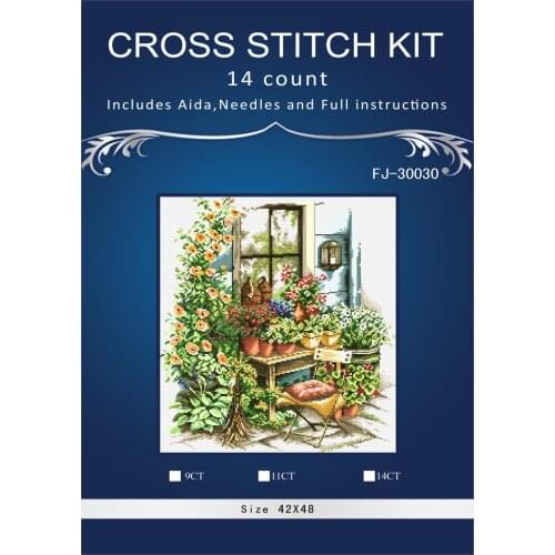 4CT 41*44 Green home Similar DMC threads DIY Handmade Counted Cross Stitch Needlework Set Embroidery Kit Home Decoration