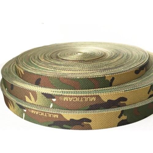 10m*width 5cm Camouflage both sides Printed pattern ribbon Nylon webbing,outdoor backpack strap,Safety belt,seat tape,Harness