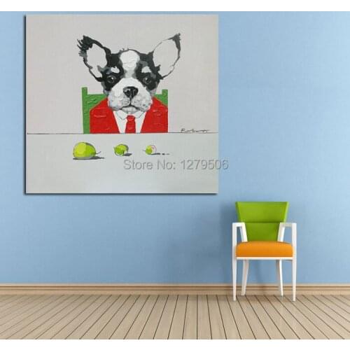 Canvas Painting Abstract postWall Art Modern Dr. Dog Killer Cuardros decoracion Lovely Animal Oil Painting For Living Room Decor