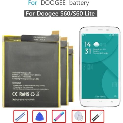 BAT173605580 5580mAh Battery For Doogee S60 / S60 Lite S60Lite Mobile Phone