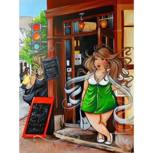 Diamond Painting Embroidery Cartoon Woman Cross Stitch 5D DIY Mosaic Picture Full Square/Round Drill Home Room Cafe Decoration