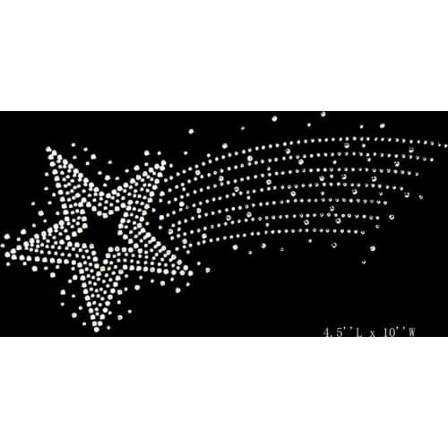 Free Shipping sparkling stars rhinestones transfer hotfix free shipping in white clear crystal for kids