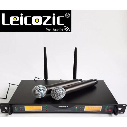 Leicozic U24D true diversity wireless microphones wireless stage microphone 2 handheld brand microfone professional 200 channels