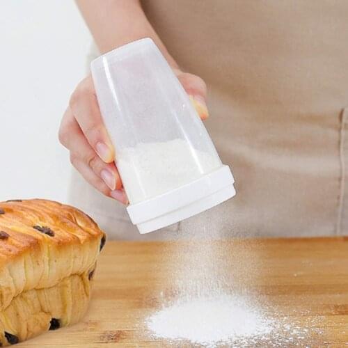 Household Plastic Powder Chocolate Shaker Icing Sugar Powder Flour Powder Cocoa DIY Coffee Sifter Shaker With Cover Bakeware