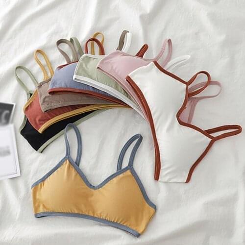 Sexy Women Contrast Color Tube Top Bra Top Wireless Underwear Tank Female Cropped Top Seamless Bra