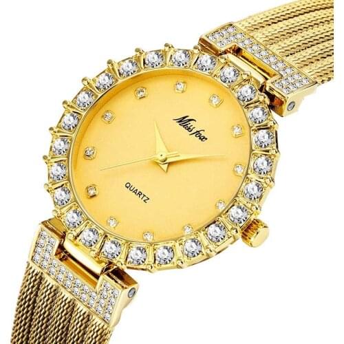 MISSFOX Women Watches Luxury Brand Watch Bracelet Waterproof Big Lab Diamond Ladies Wrist Watches For Women Quartz Clock Hours