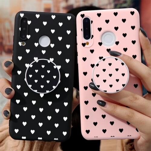 For Huawei P30 P20 P40 Honor 9S 9A 9C 8X 9X 10i 10 20 Lite E Pro Y7 Y6 Y9 P Smart Z 2021 2020 2019 Couple Love Heart Holder Case