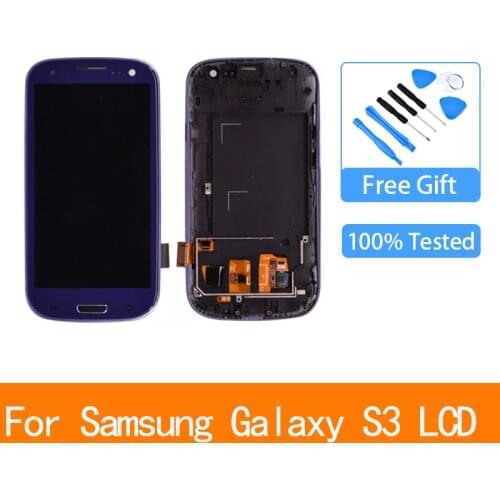 For SAMSUNG Galaxy S3 Display i9300 i9300i Touch Screen Digitizer Replacement For SAMSUNG Galaxy S3 LCD Screen Frame