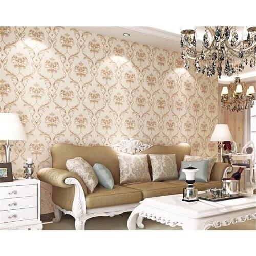 Beibehang European Damascus gilding nonwoven living room bedroom TV background carved papel de parede 3d wallpaper papier peint