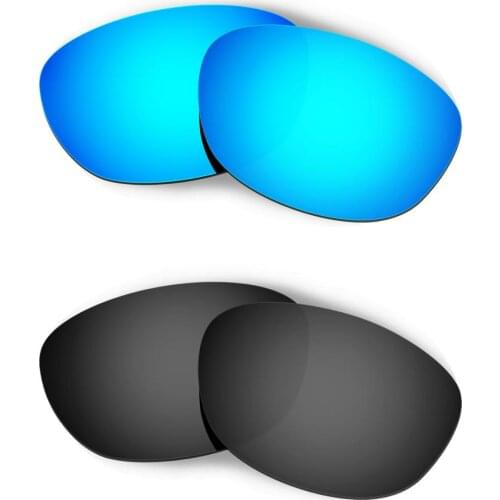 HKUCO For Fives 2.0 Sunglasses Replacement Polarized Lenses 2 Pairs - Blue & Black