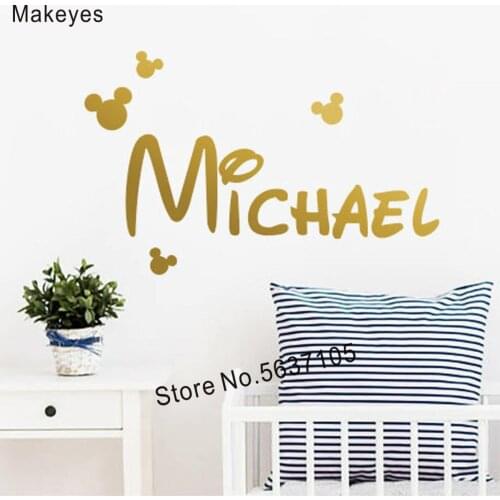 Makeyes Custom Name Butterflies Wall Decals Kids Bedroom Baby Name Personalized Wall Stickers Vinyl Home Decoration Decor Q568
