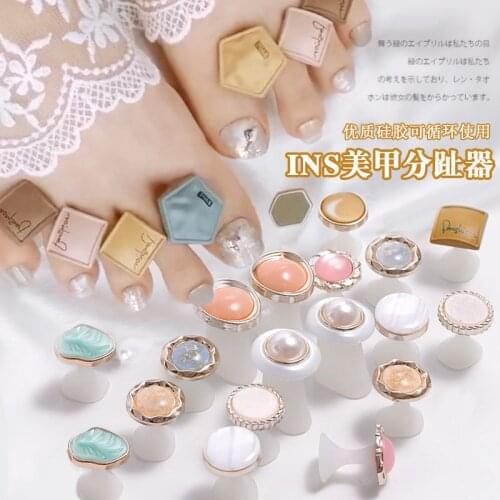 8 pcs/set Nail Art Tools Silicone Toe Separator Foot Pads For Home And Salon Application Pedicure DIY Design Manicure Accessory