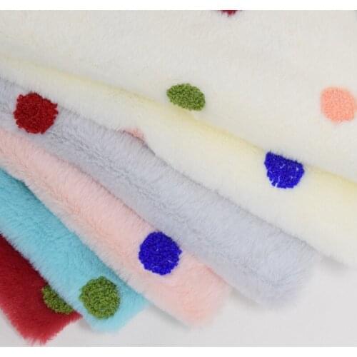 Colourful Dot imitation rabbit plush fabric 2020 high quality soft faux fur fabric for pajamas garment homedecor toy 1MX1.3M
