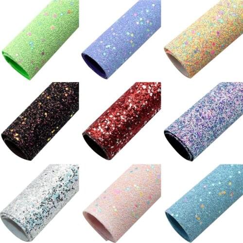 Sequins Faux Leather Sheets Chunky Glitter For Bow-knot Bags Wallet Earring Scrapbook DIY 20*33cm,1Yc20511