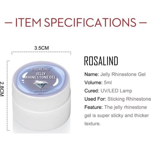 M76F Jelly Rhinestone Gel 5ml No Wipe Nail Glue Top Coat Strong Adhesive Glue for Rhine Nails Crystal Decoration