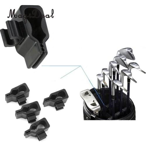 MagiDeal 14Pcs Durable Golf Club Bag Clip On Putter Clamp Holder Putting Organizer Black Golf Training Equipment Accessories