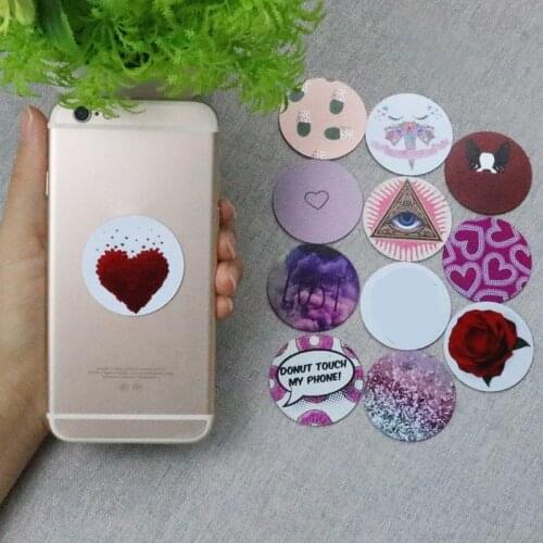 Cartoon Cute Pattern 40x0.3mm Round Metal Plate Disk For Magnetic Air Vent Car Mount Car Phone universal phone car Holder socket