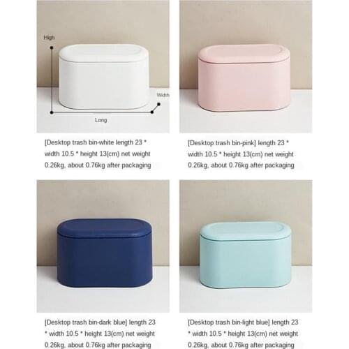 Desk Small Mini Trash Can Home Hotel Car Ash Bin Waste Paper Basket with Lid