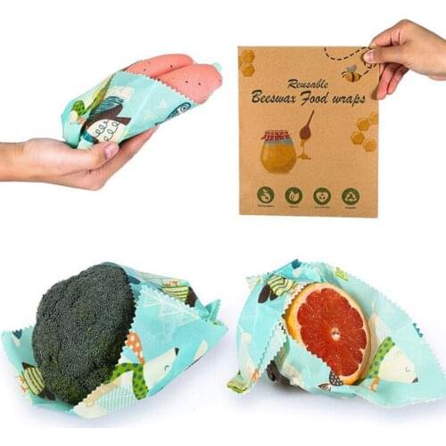 Reusable Storage Wrap Sustainable Organic Fruit Vegetable Cheese Food Wrapping Paper BPA & Plastic Free Beeswax Food Wrap