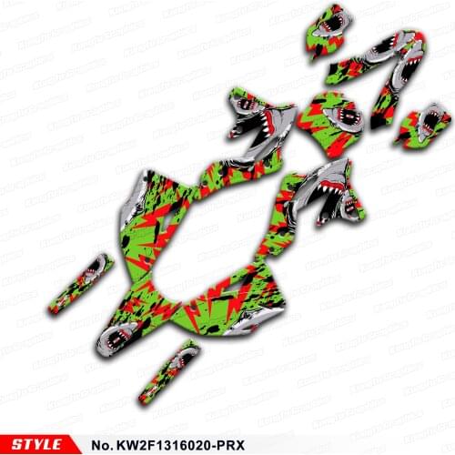 Aftermarket Motorcycle Stickers Custom Decals Graphics for KX250F KX 250F 2013 2014 2015 2016, Style No.KW2F1316020-PR