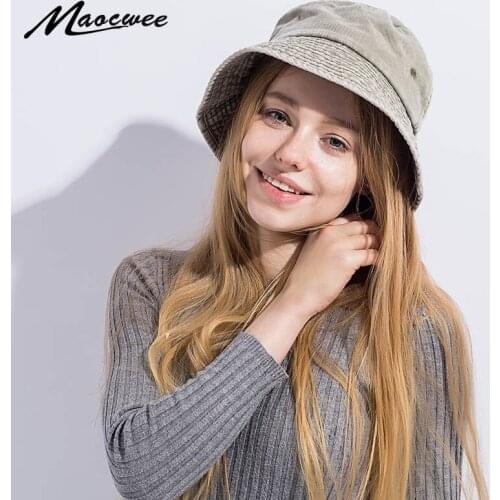 Autumn And Winter New Vintage Denim Wash Bucket Hats Solid Color Cotton Men And Women Outdoor Casual Flat Cap Wholesale