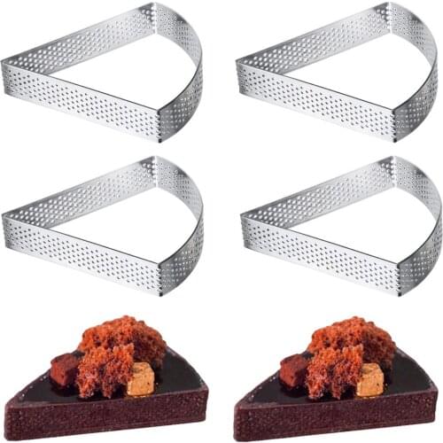 2/4/6/8pcs Tart Ring Tartlet Molds French Dessert Mousse Cake Mould Stainless Steel Cake Decor Perforated Mold Ring Baking Tools