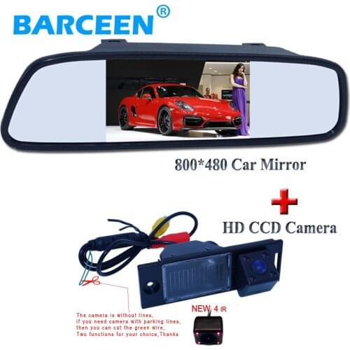 Fit for Hyundai ix35 2014 car rear view camera wide viewing angle +4.3" screen car mirror monitor 800*480