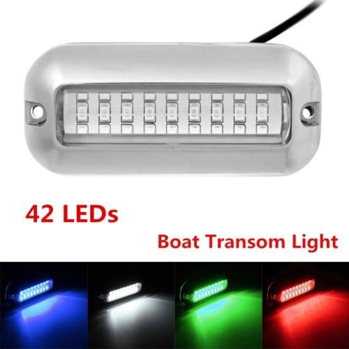42LED Boat Transom Light Stainless Steel LED Underwater Fishing Light Night Underwater Landscape Lighting Boat Lamp