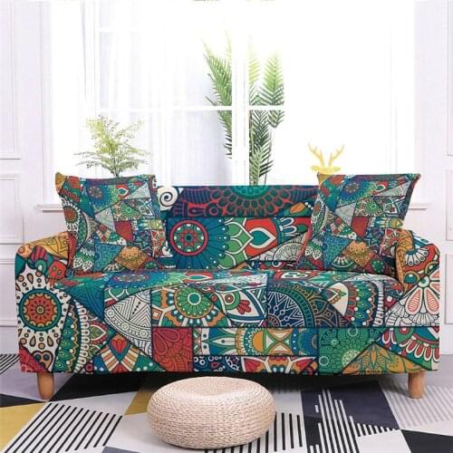 All-Inclusive High Stretch Printed Spandex Sofa Cover,With Armrests 1 2 3 4 Seater,Living Room L-Shaped Corner Sofa Need 2 Piece