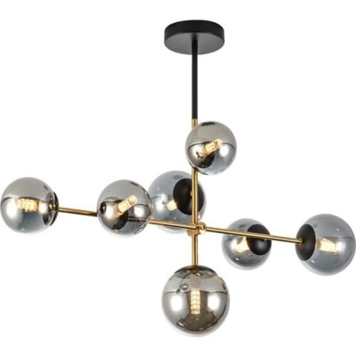 Nordic chandelier Minimalist Creative minimalist decor light Molecular Lamp Dining Room Glass Ball black and gold chandelier