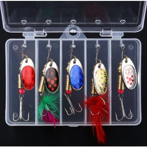 Sougayilang 5pcs/lot Fishing Spoon Baits Spinner Lure 3g-7g Fishing Wobbler Metal Lures Spinnerbait Artificial Free with Box