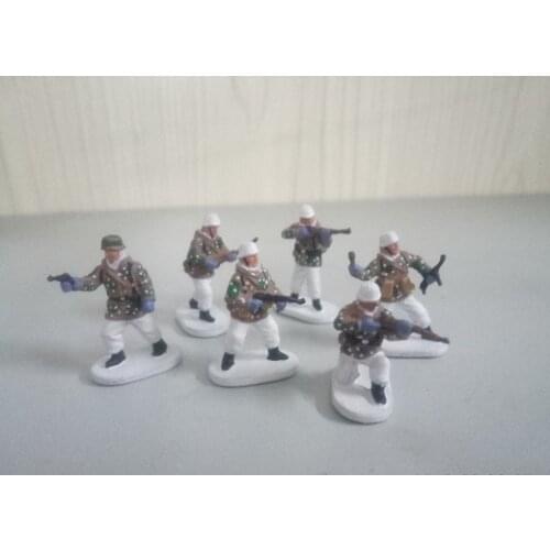 Super mini pvc figure 1:72 painted World War II German Camouflage Soldier model 6pcs/set