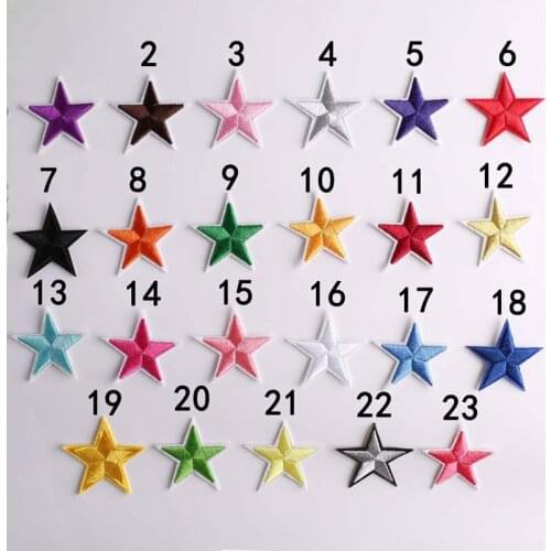 T-N Embroidery Heat Transfer Iron On Sewing Patches Five Pointed Star Dress Decoration Badges Custom Good Stickers On Clothes